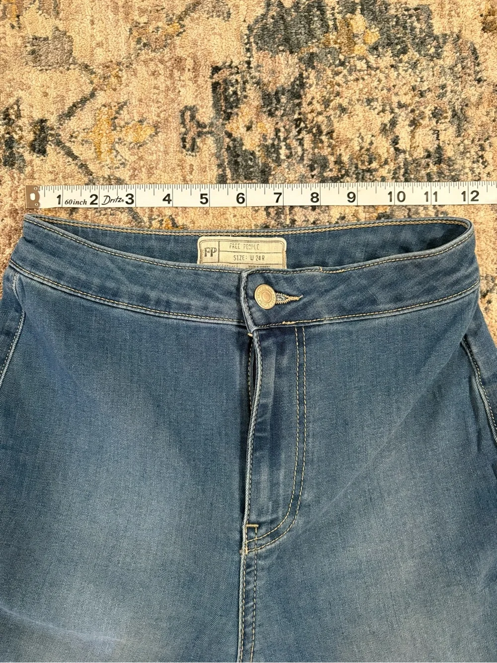 Free People Just Float On Flare Bell Bottom Jeans Blue High Rise Size 24